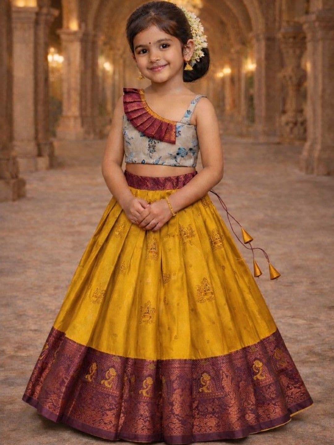Xepon Girls Printed Ready to Wear Lehenga & - view 1