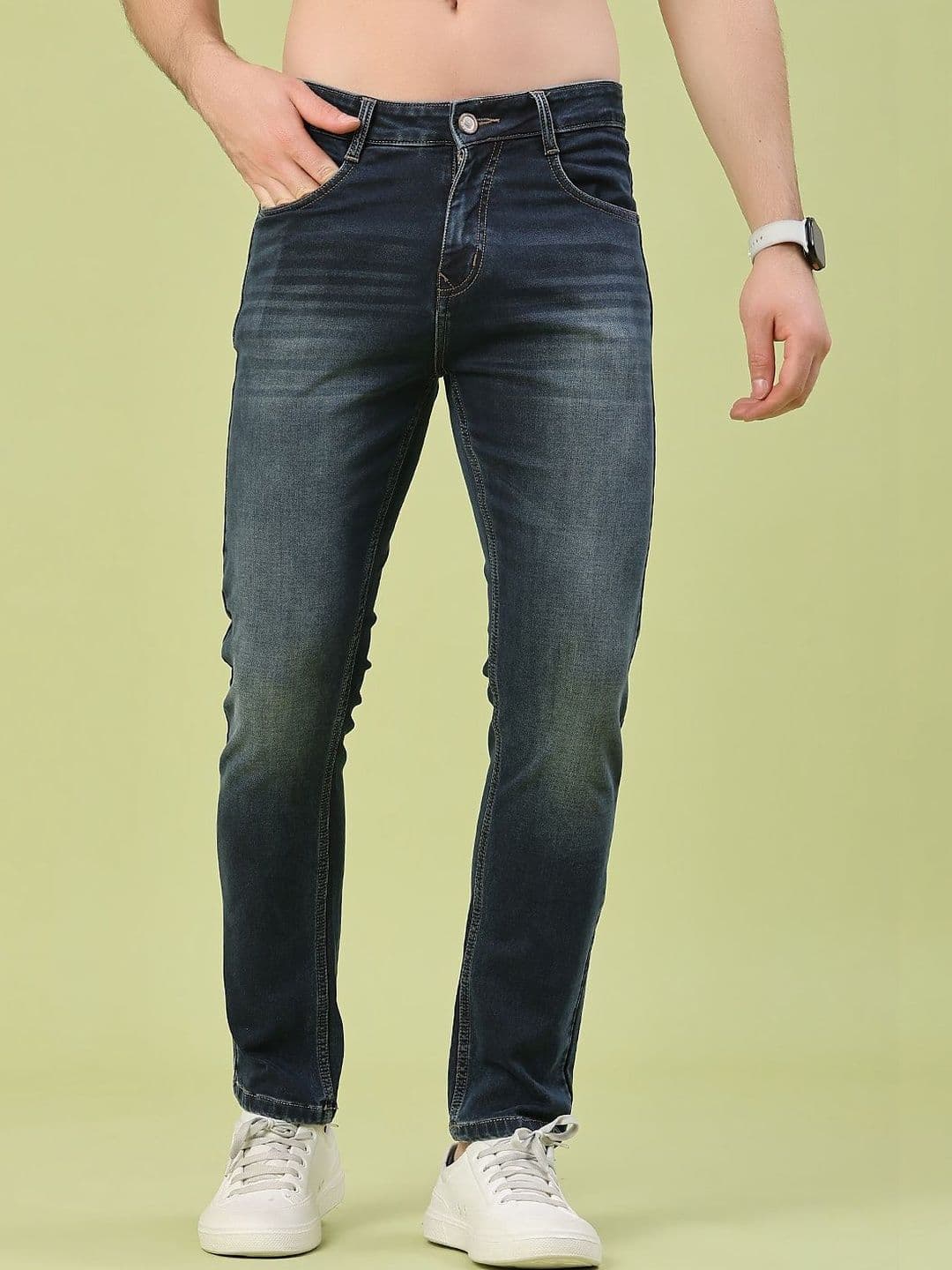 V-Mart Men Skinny Fit Mid-Rise Light Fade Jeans - view 1