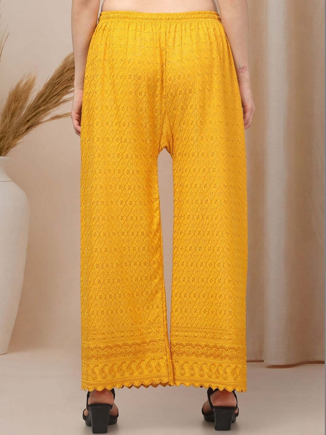 KGFONECLOTH Women Embroidered Knitted Ethnic Palazzos thumbnail 6
