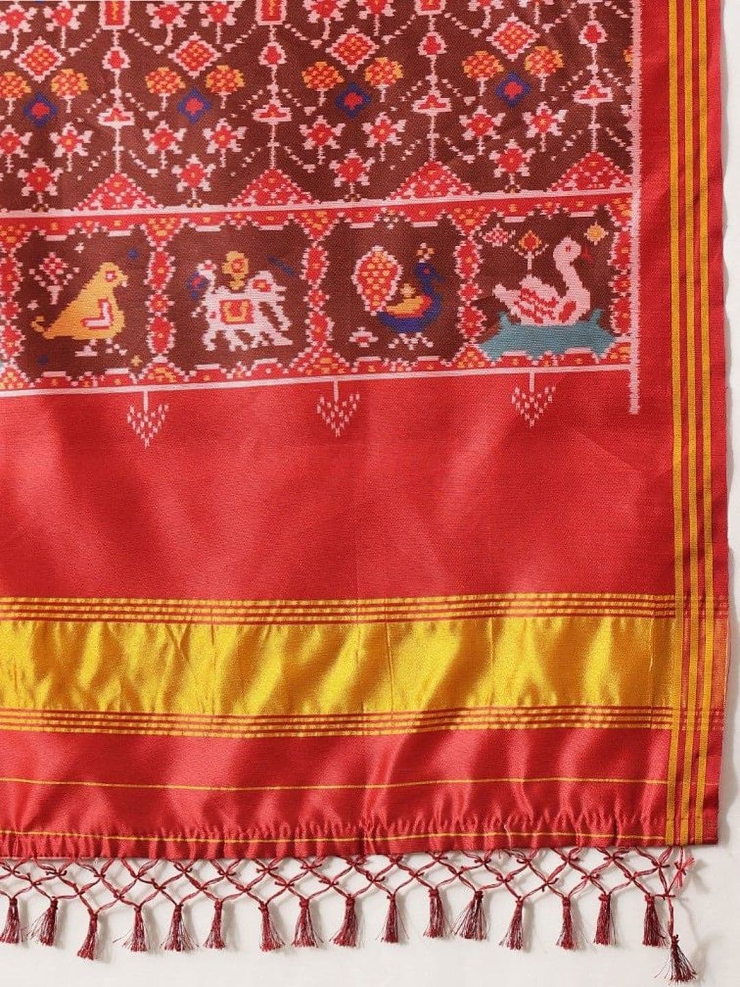 Silk Land Ethnic Motifs Printed Kalamkari Dupatta thumbnail 2