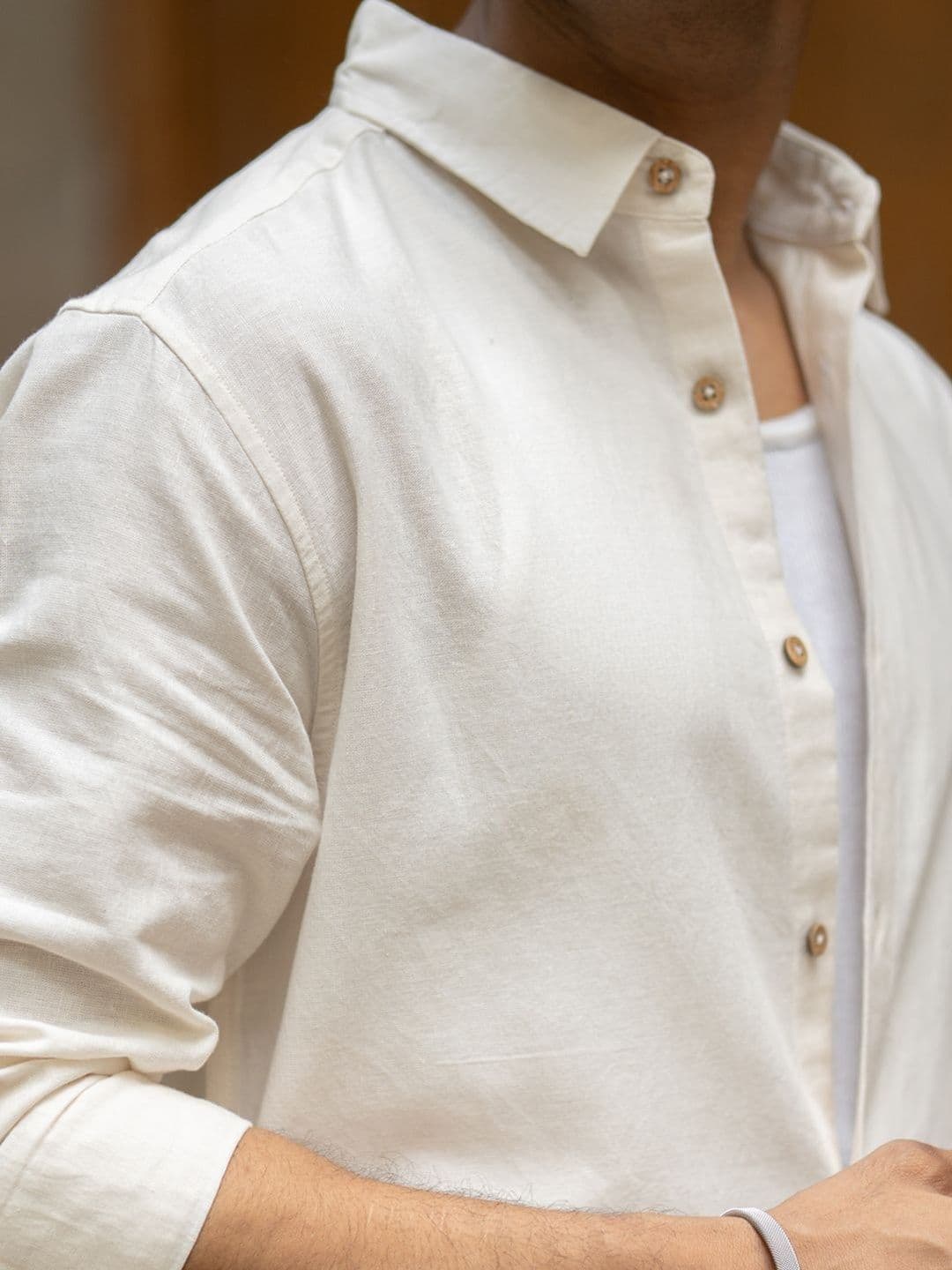 Powerlook Spread Collar Cotton Linen Casual Shirt thumbnail 2