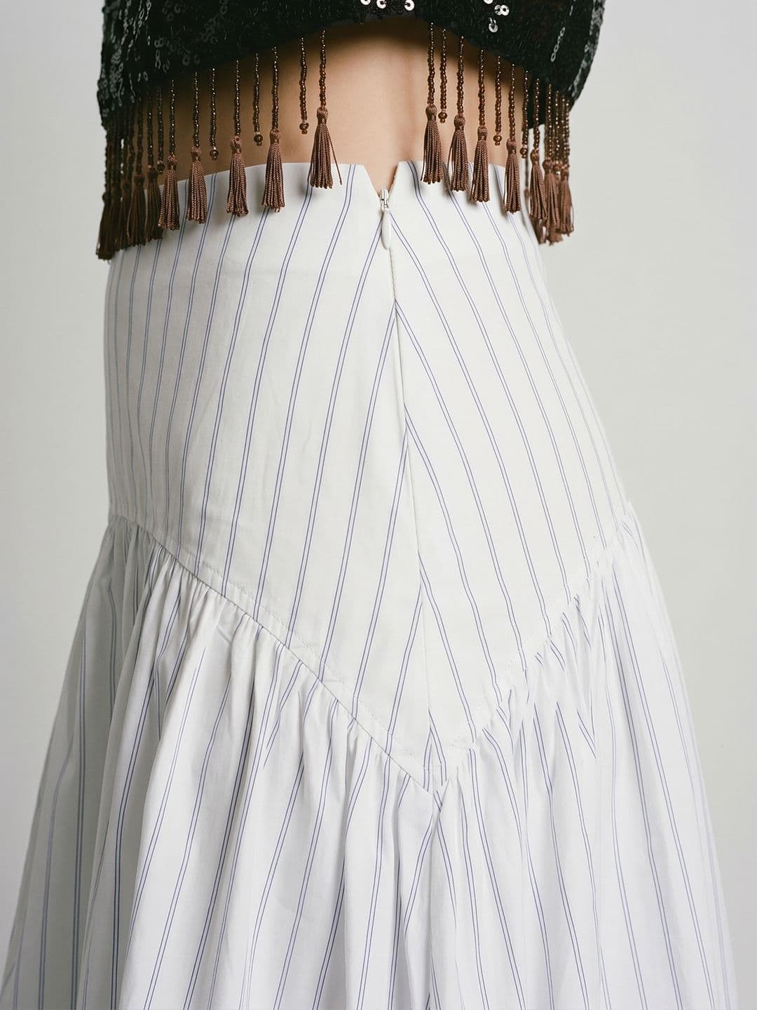 Phosphorus Women Striped Midi A-Line Skirt thumbnail 2