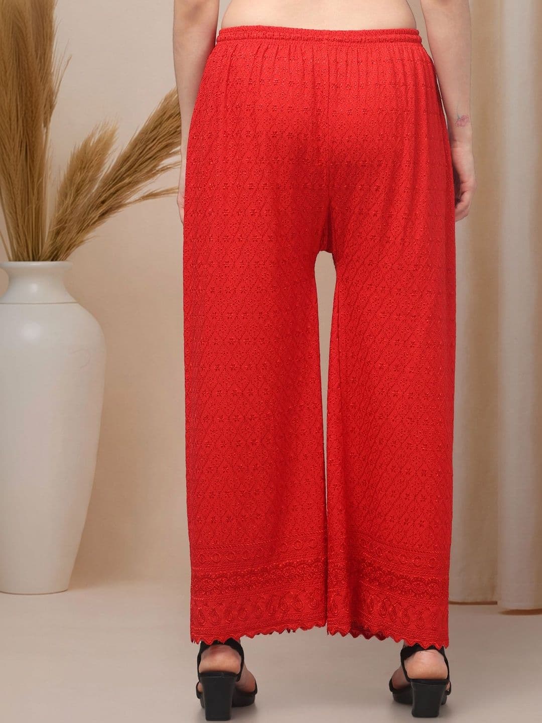 KGFONECLOTH Women Embroidered Knitted Ethnic Palazzos thumbnail 3