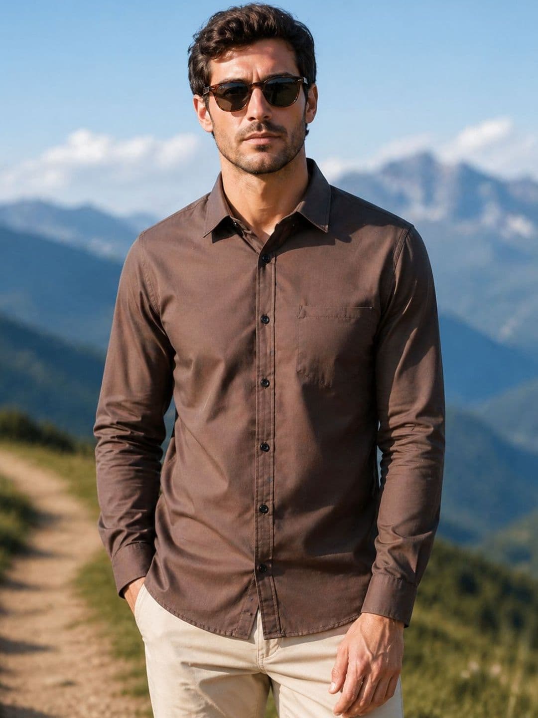 The Roadster Lifestyle Co Cotton Spread Collar Full Sleeves Shirt - view 1