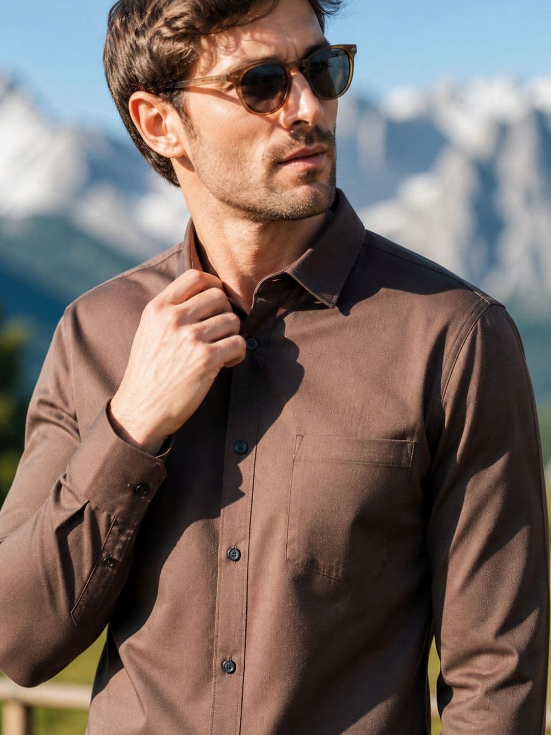 The Roadster Lifestyle Co Cotton Spread Collar Full Sleeves Shirt thumbnail 4