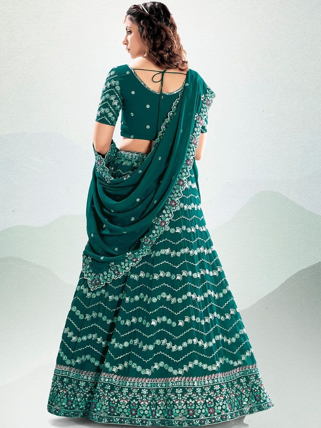 House of Pataudi Embellished Flared Lehenga Choli thumbnail 2