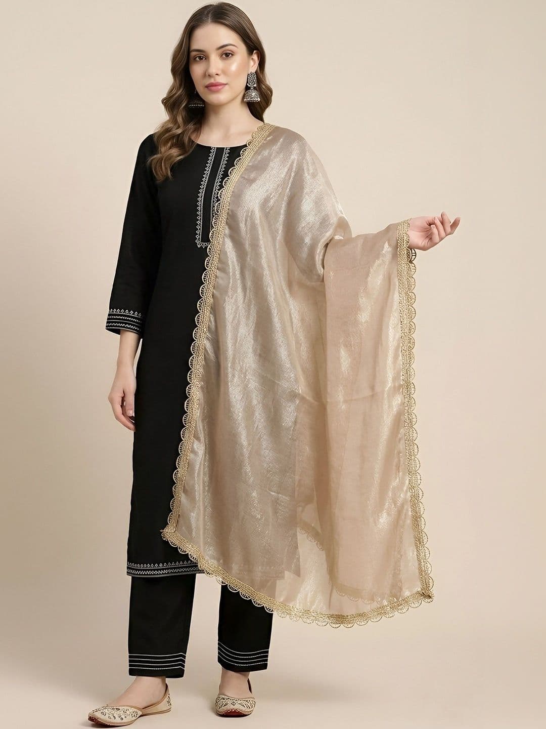 MUFFLY Dupatta with Thread Work - view 1