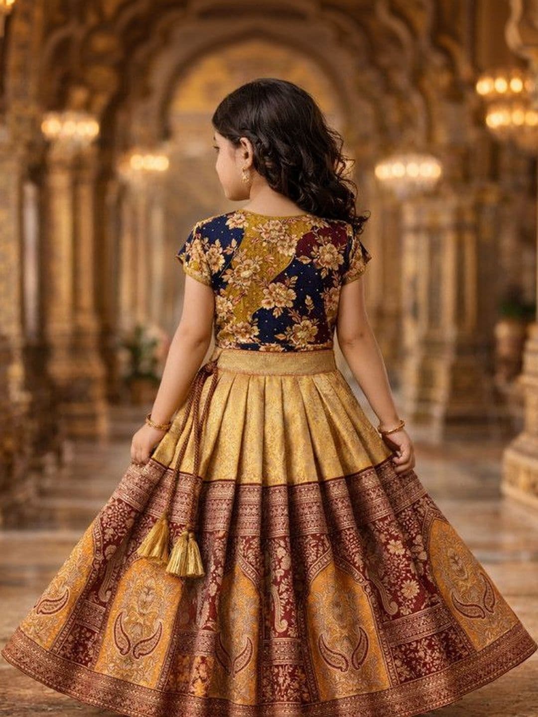 Xepon Girls Printed Semi-Stitched Lehenga & thumbnail 2