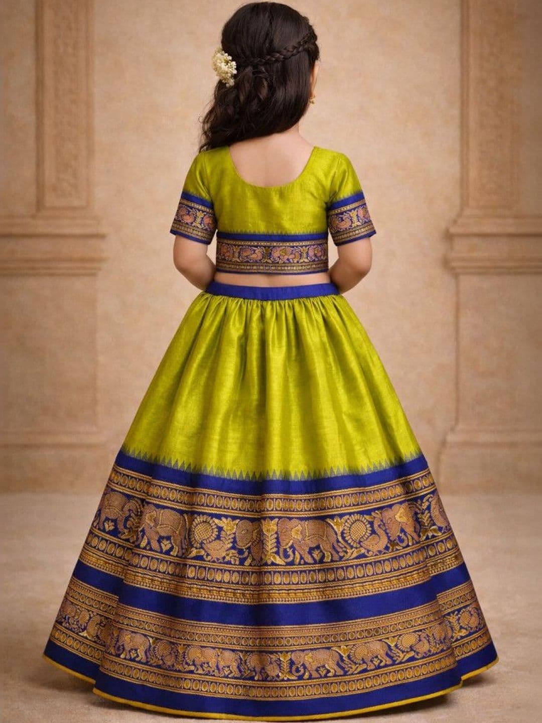 Xepon Girls Embellished Ready to Wear Lehenga & thumbnail 2