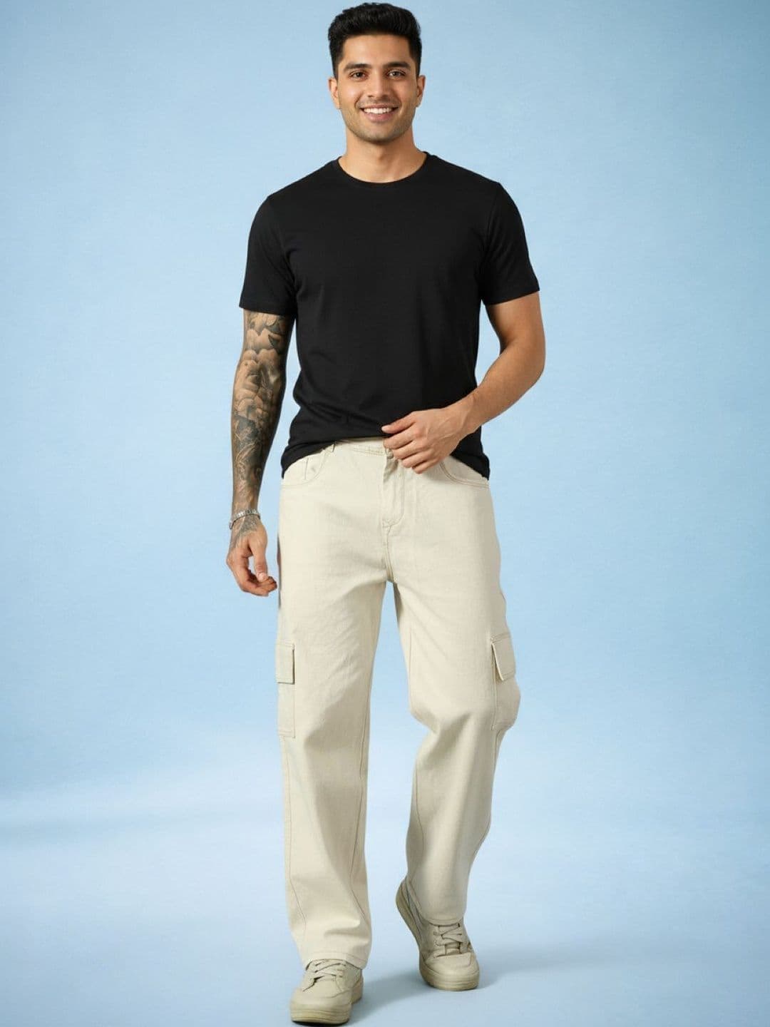 Kook N Keech Men Classic Straight Fit Mid-Rise Stretchable Jeans - view 1