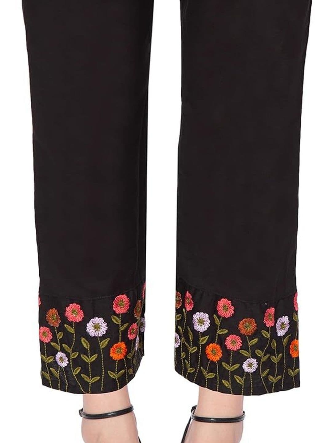 TNQ Women Floral Embroidered Cropped Ethnic Palazzos thumbnail 4
