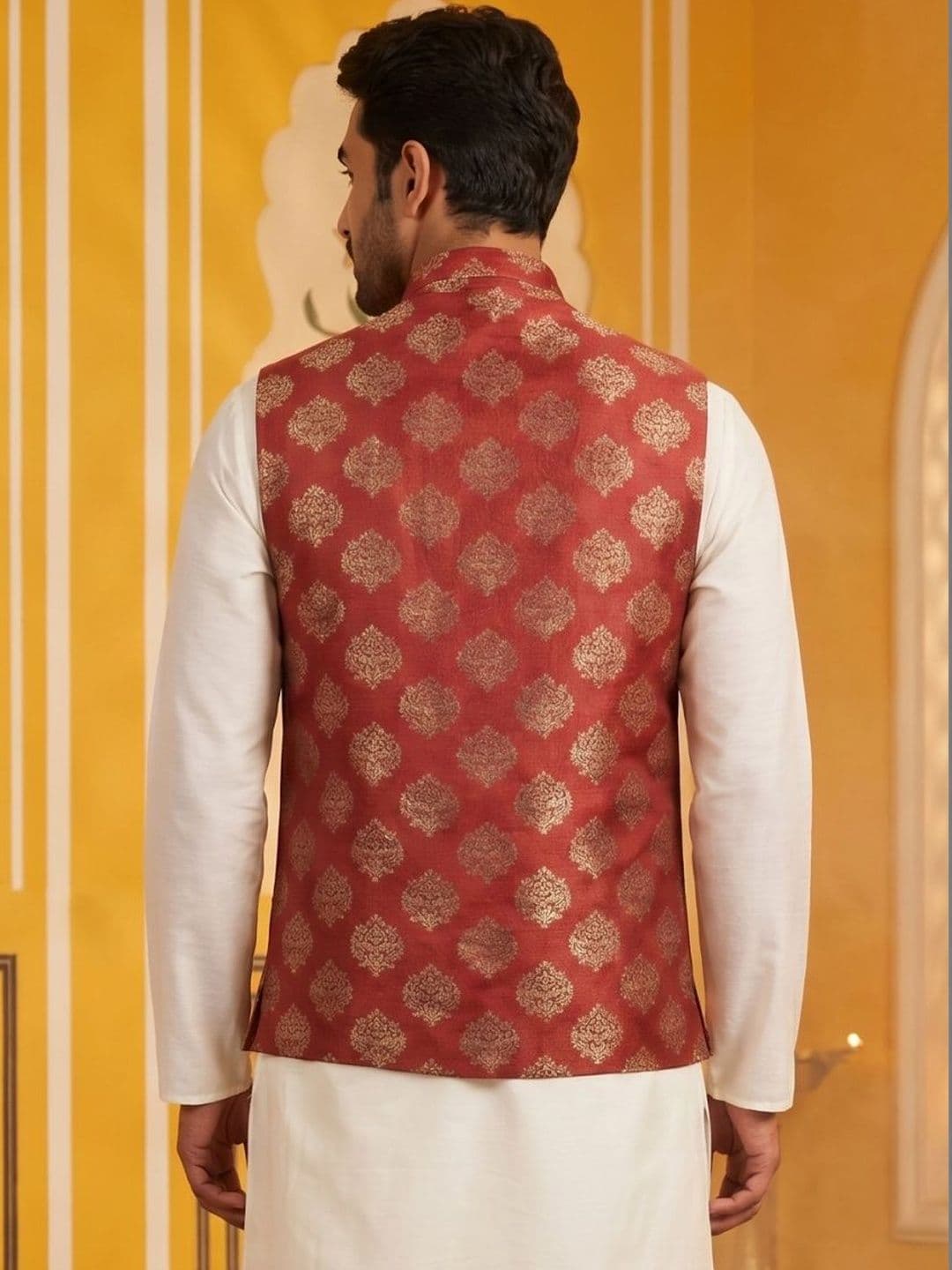 Jompers Printed Satin Nehru Jackets thumbnail 4
