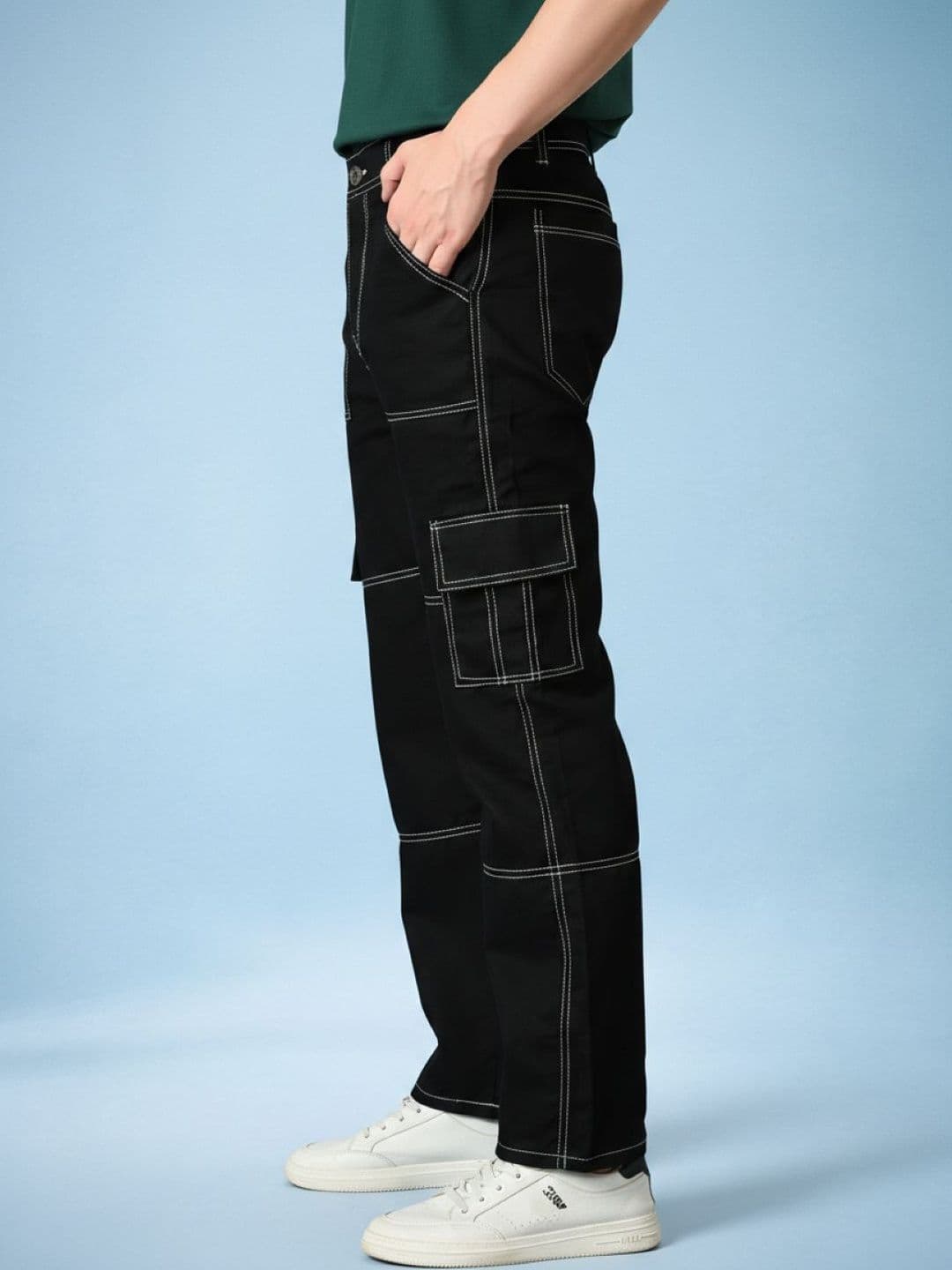 Kook N Keech Men Classic Relaxed Fit Mid-Rise Stretchable Jeans thumbnail 3