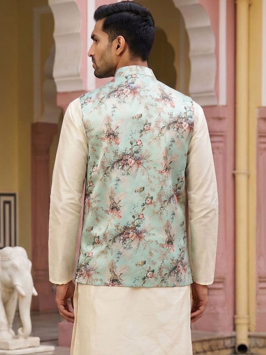 Jompers Printed Satin Nehru Jackets thumbnail 4