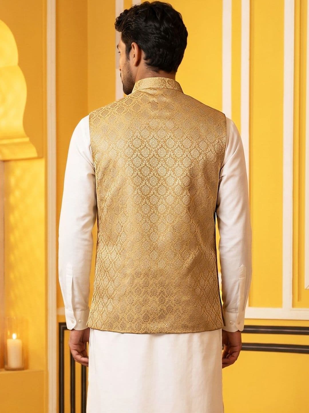 Jompers Woven Design Woven Nehru Jackets thumbnail 4