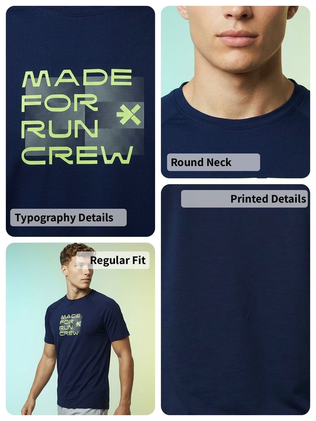 HRX by Hrithik Roshan Typography Printed Rapid Dry running T-shirt thumbnail 3