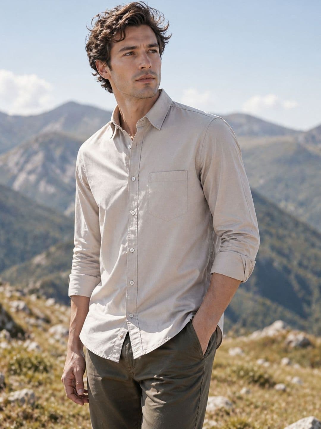 The Roadster Lifestyle Co Cotton Spread Collar Full Sleeves Shirt thumbnail 2
