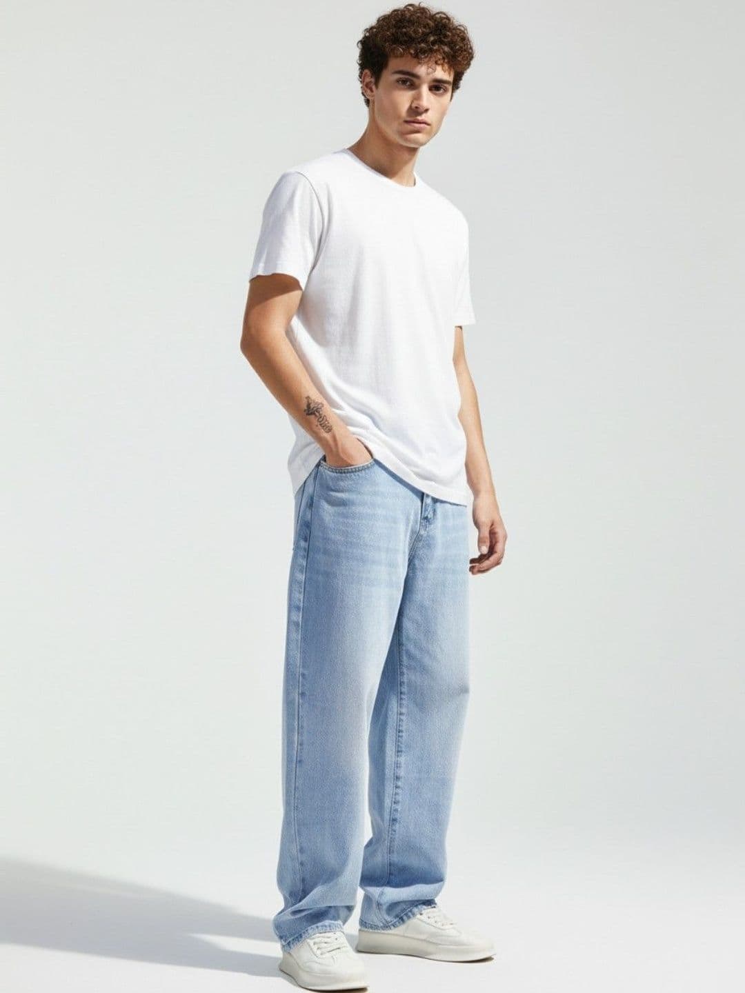 GENZILOOKS Men Smart Relaxed Fit High-Rise Light Fade Stretchable Jeans thumbnail 2