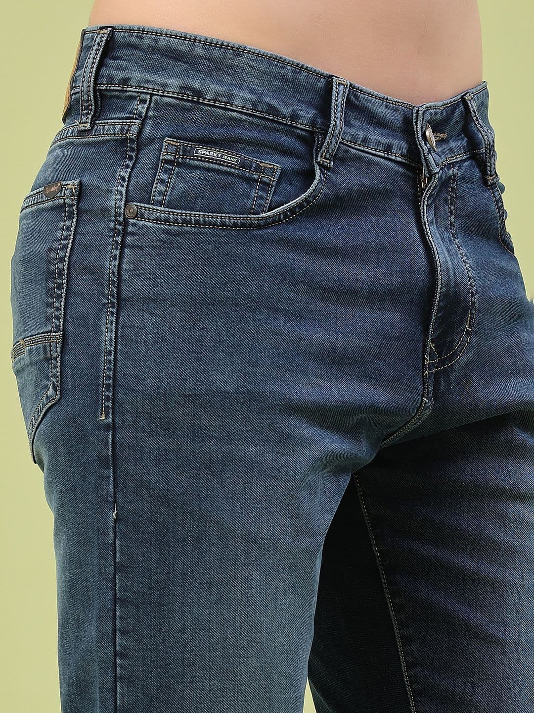 V-Mart Men Skinny Fit Mid-Rise Light Fade Cotton Jeans thumbnail 2