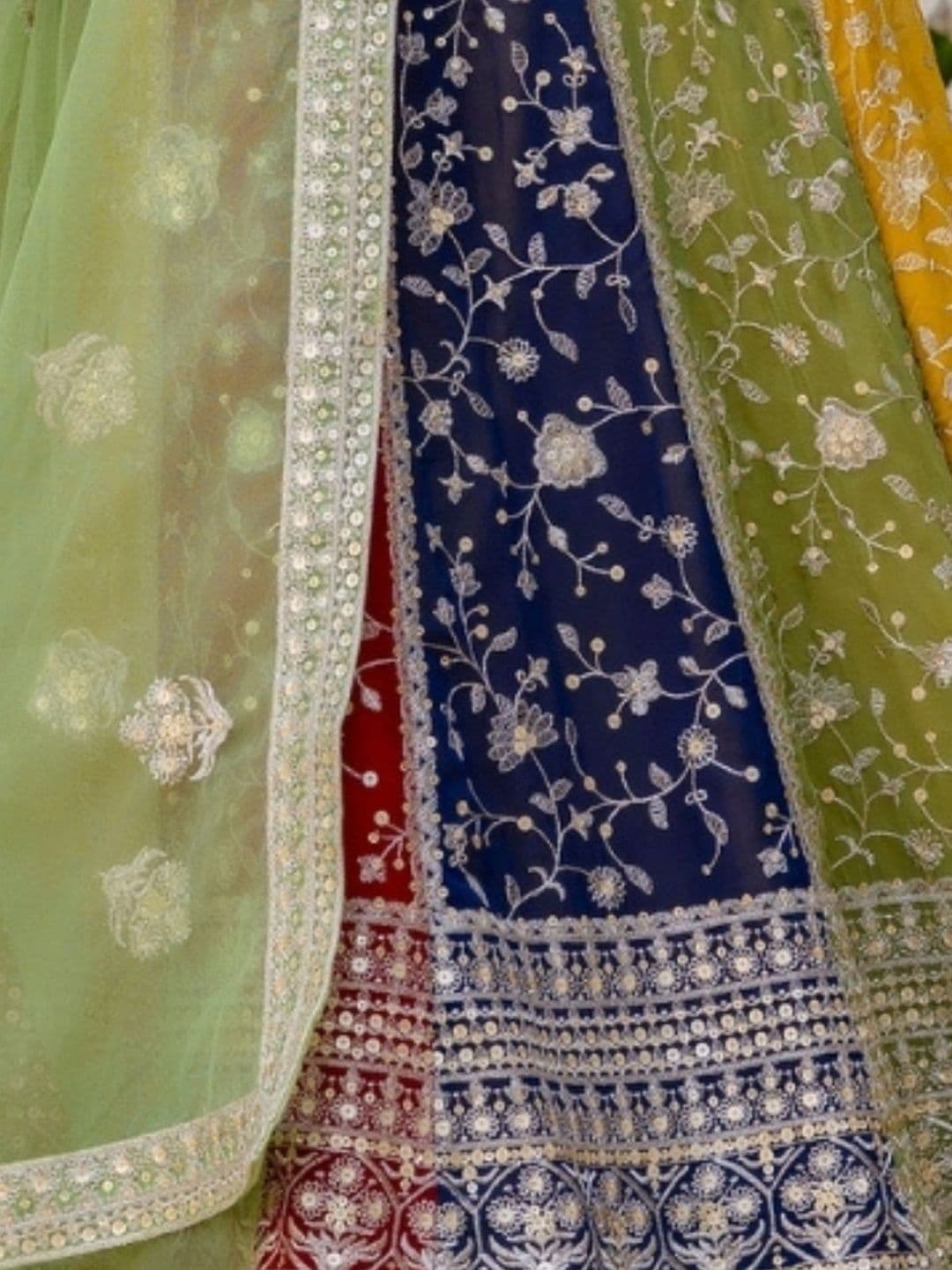 ODETTE Embroidered Semi-Stitched Lehenga & Blouse With Dupatta thumbnail 5