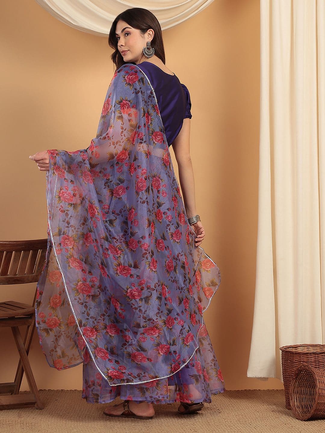 Frolic Rolic Floral Printed Lehenga & Silk Blouse Set with Dupatta thumbnail 7
