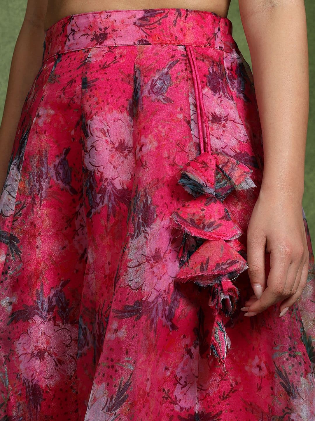 Frolic Rolic Floral Printed Organza Maxi Skirt thumbnail 3
