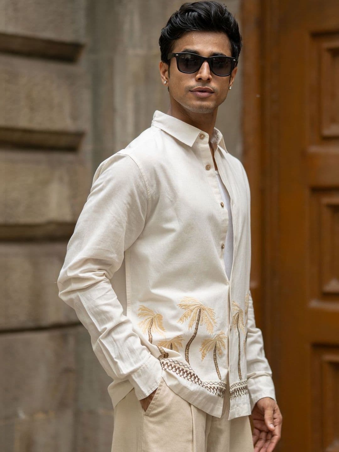 Powerlook Spread Collar Cotton Linen Casual Shirt thumbnail 5