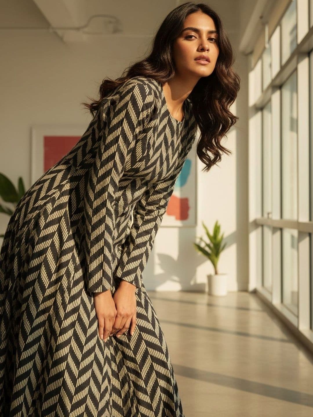 flipFabric Women Chevron Printed Anarkali Kurta thumbnail 3