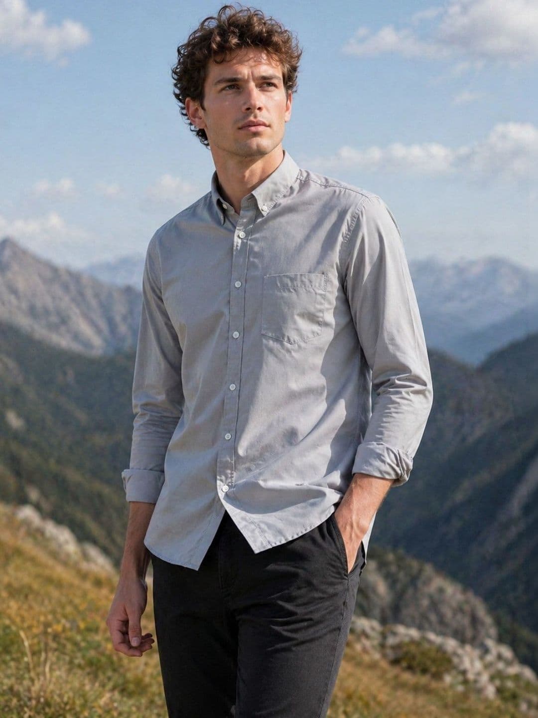 The Roadster Lifestyle Co Cotton Spread Collar Full Sleeves Shirt thumbnail 5
