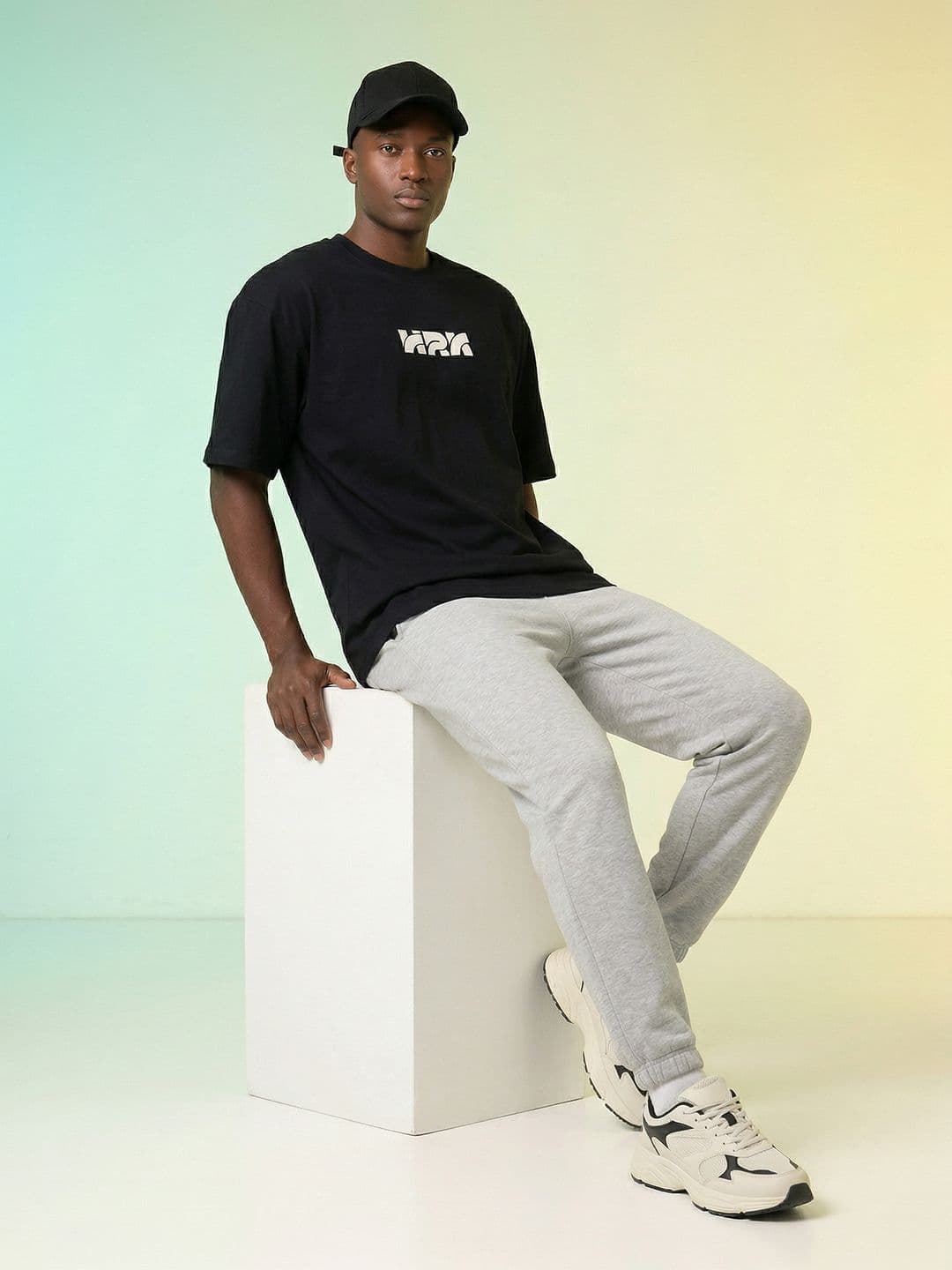 HRX by Hrithik Roshan Brand Logo Printed Pure Cotton Oversized T-shirt thumbnail 5