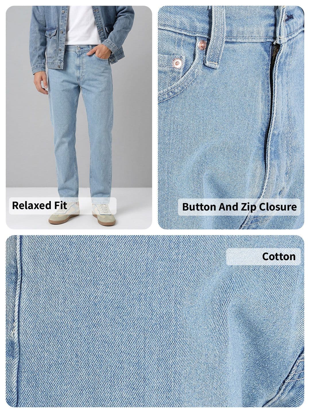 Levis Men 555 Relaxed Straight Fit Stretchable Jeans thumbnail 5