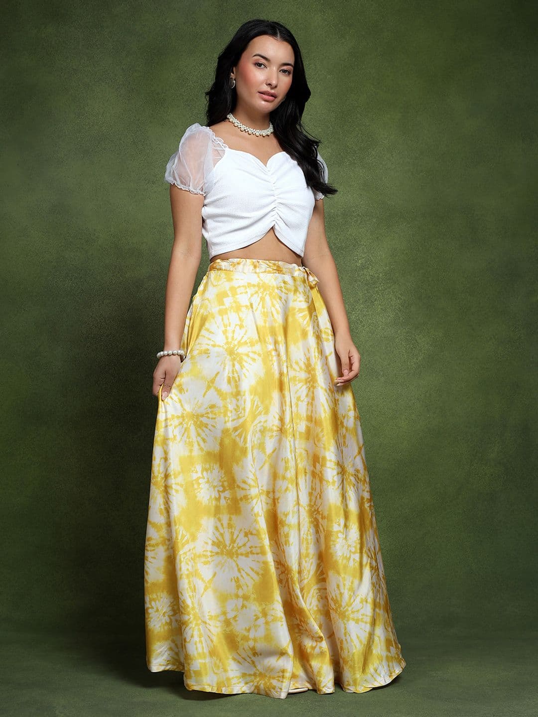 Frolic Rolic Knitted Blouse & Tie Dye Silk Skirt Set thumbnail 7