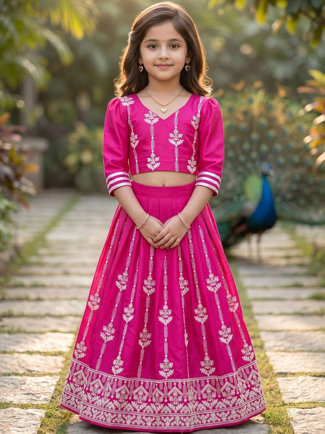 KALINI Girls Embroidered Thread Work Ready to Wear Lehenga & - view 1