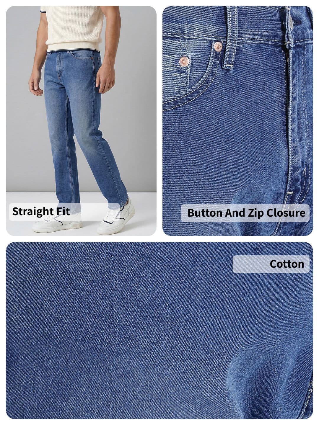 Levis Men 505 Straight Fit Stretchable Jeans thumbnail 6
