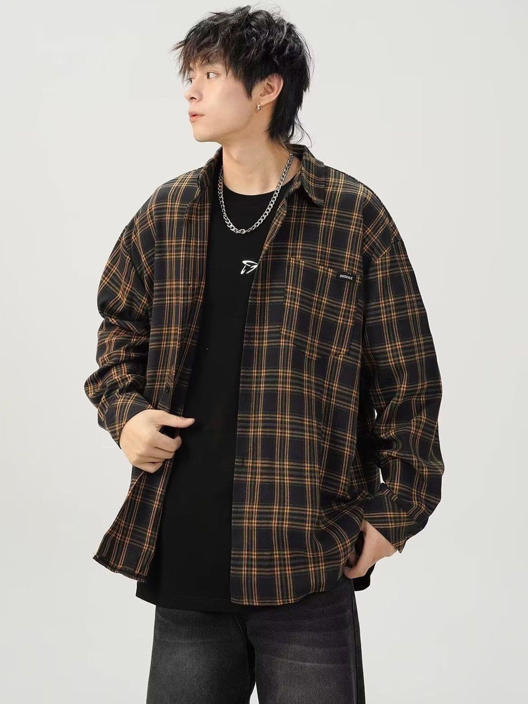 Suo Men Checked Casual Shirt - view 1