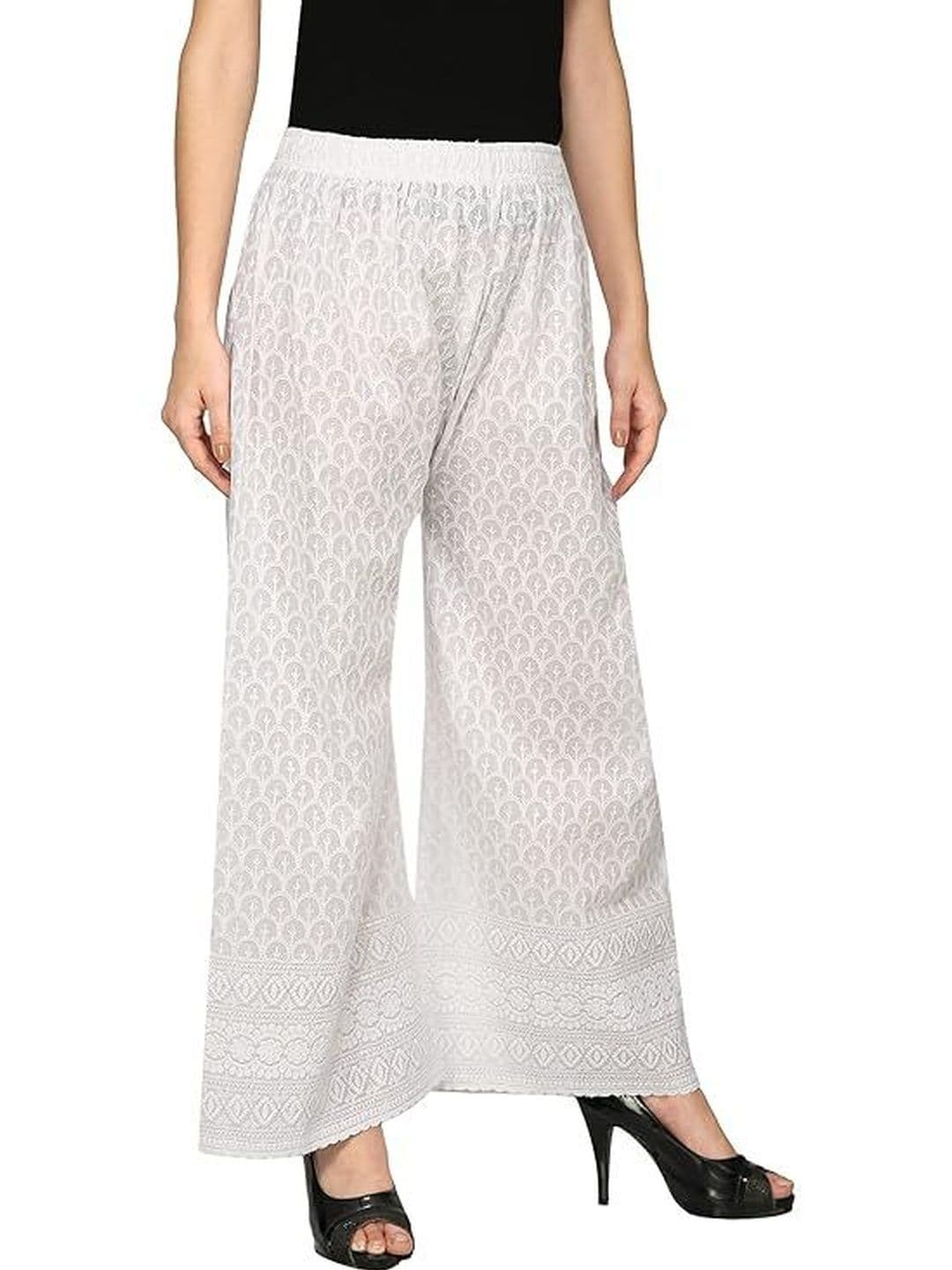 TNQ Women Ethnic Motifs Embroidered Ethnic Palazzos thumbnail 3