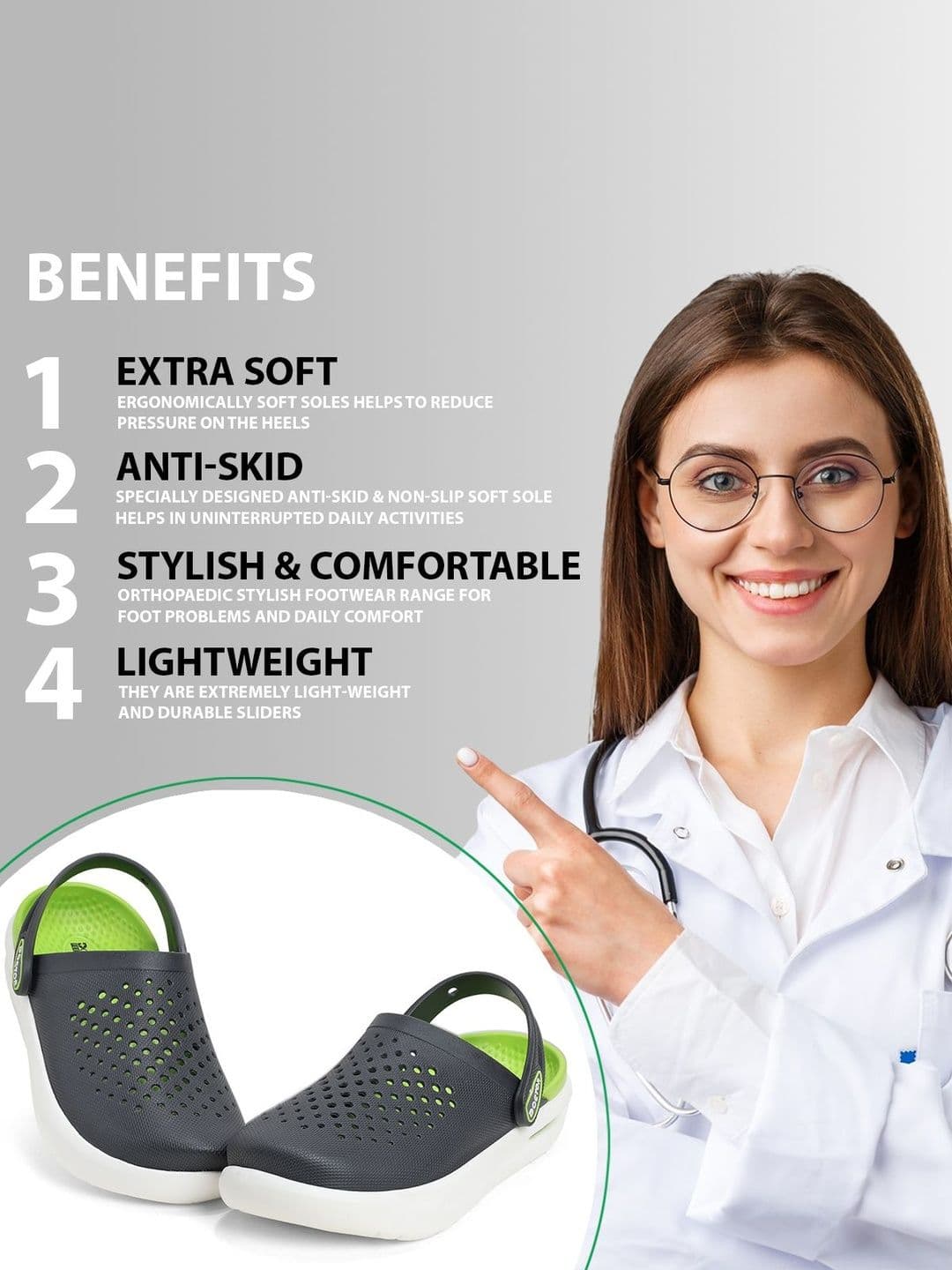 DOCTOR FEEL SOFT Men Colourblocked Clogs thumbnail 6