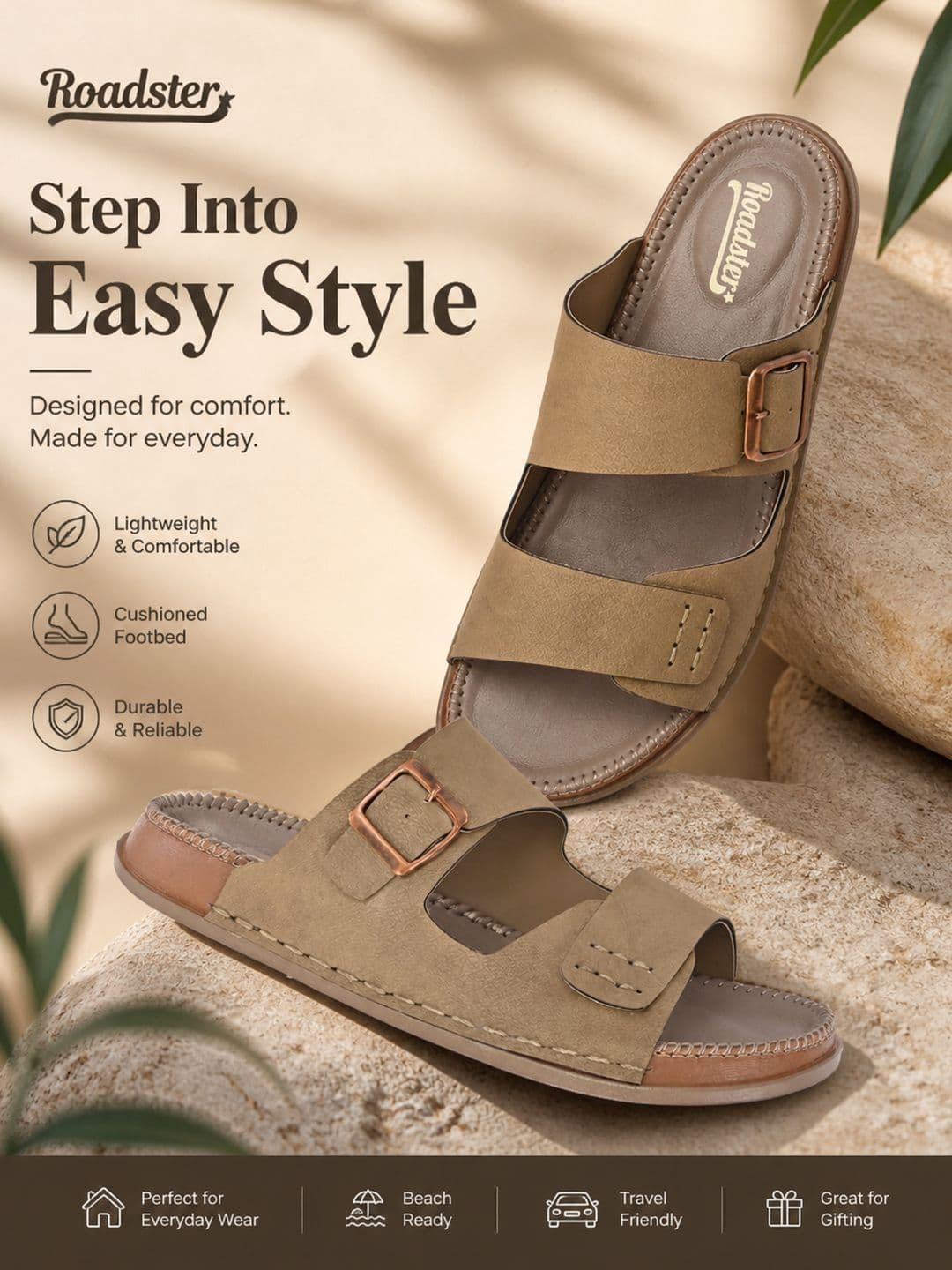 The Roadster Lifestyle Co Men Slip-On Comfort Sandals thumbnail 2