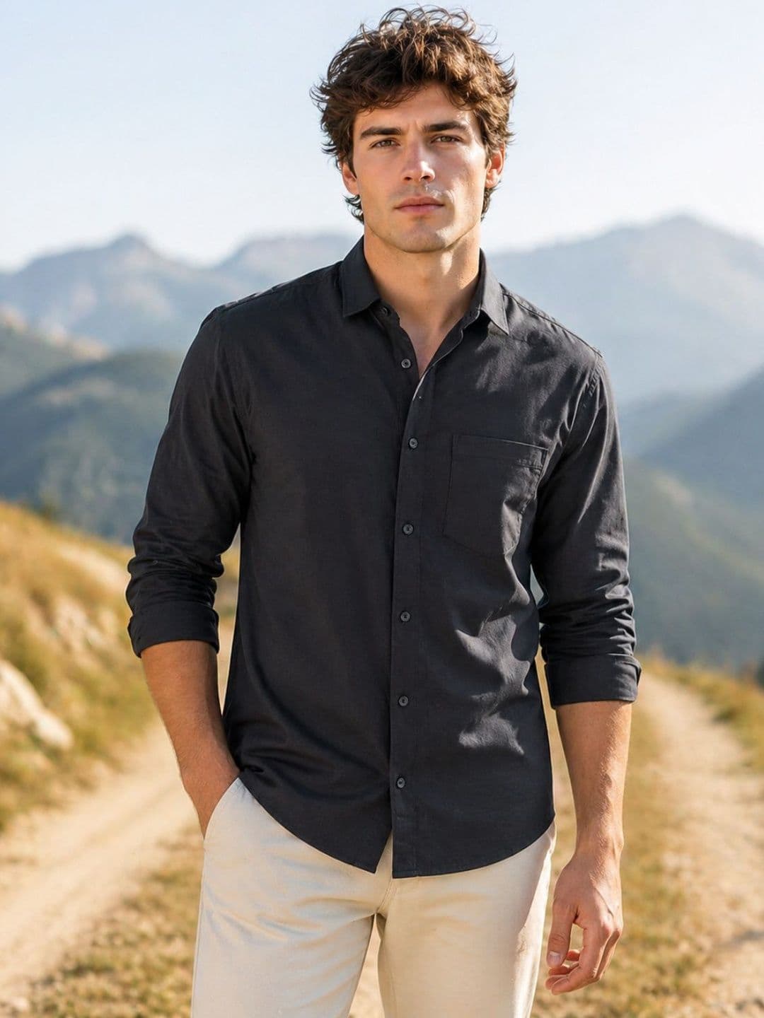The Roadster Lifestyle Co Cotton Spread Collar Full Sleeves Shirt - view 1