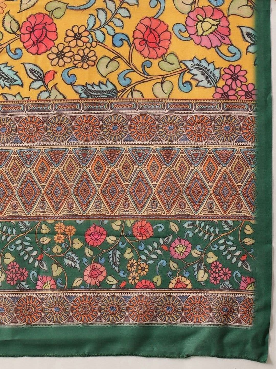 Silk Land Printed Kalamkari Dupatta thumbnail 2
