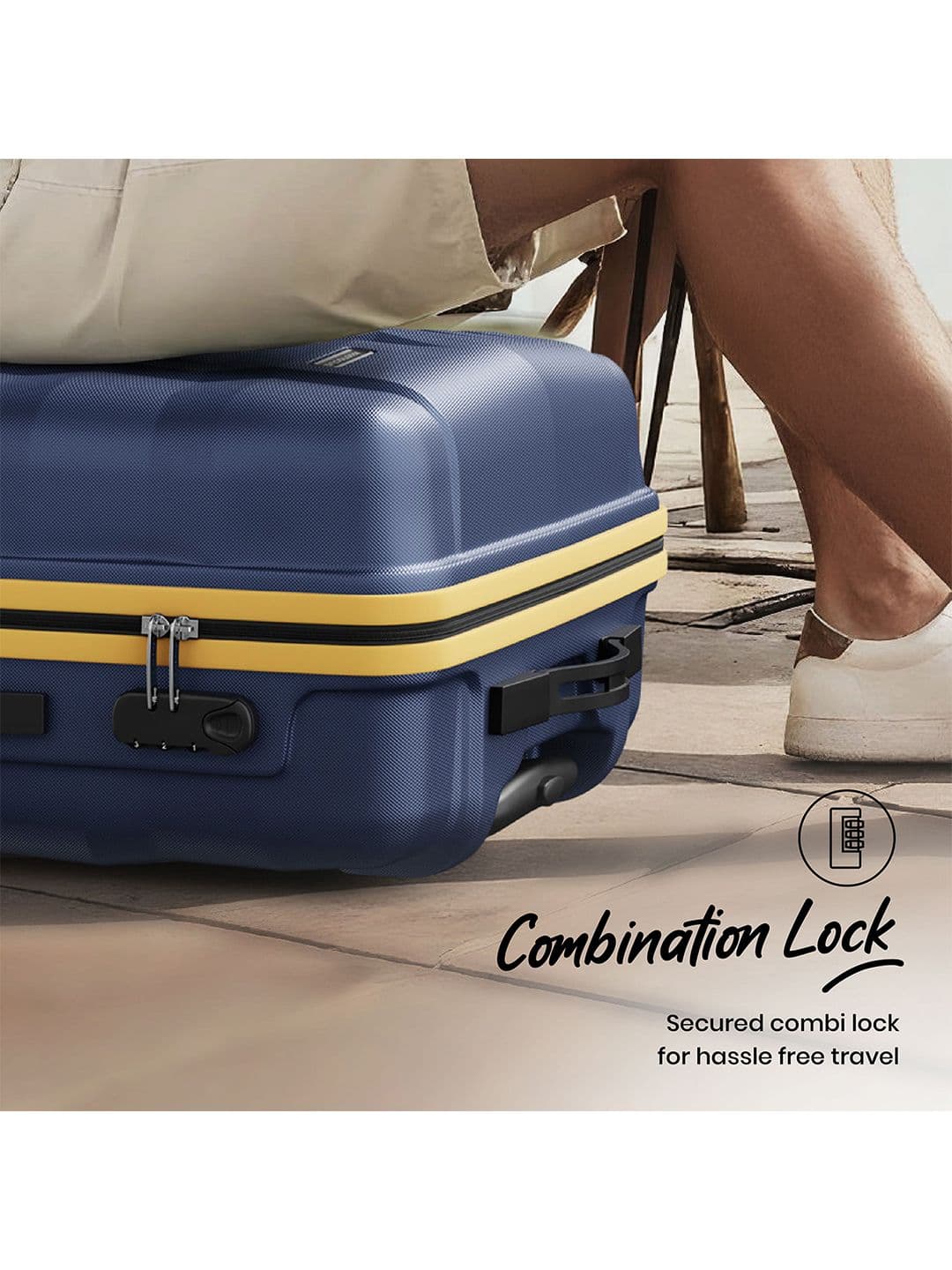 Aristocrat Comet Blue Medium Hard Luggage 66cm Check-in Trolley Bag With Smooth 8-Wheel thumbnail 5