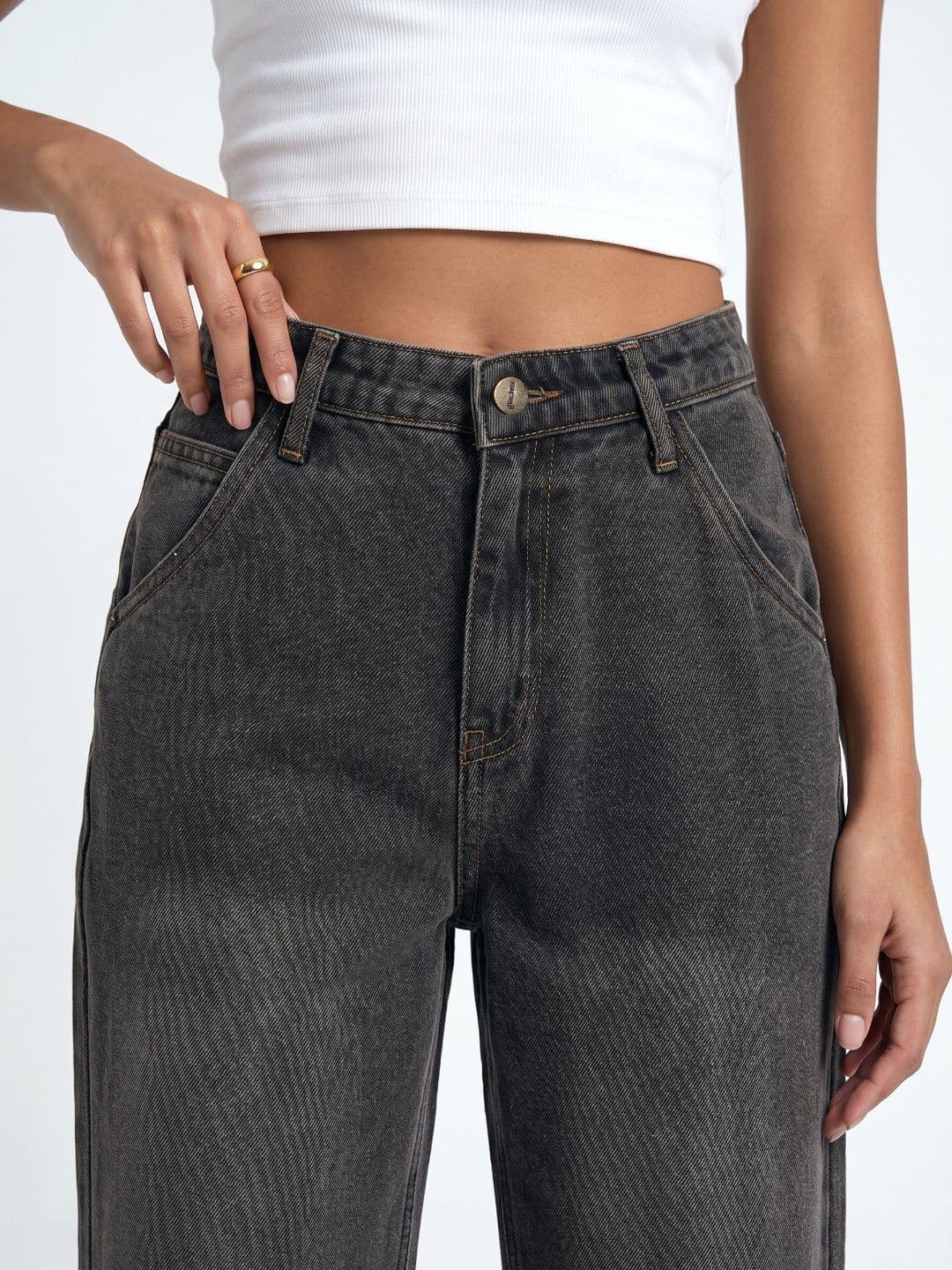 glitchez Women Straight Fit Mid-Rise Light Fade Stretchable Jeans thumbnail 2