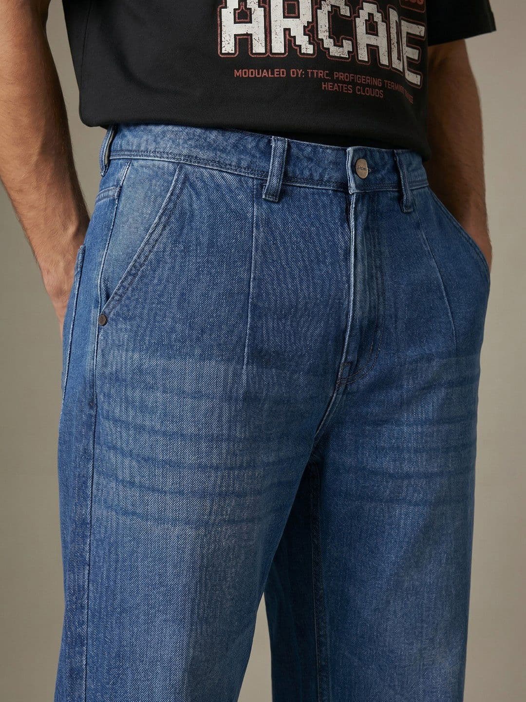 glitchez Men Pure Cotton Straight Fit Light Fade Jeans thumbnail 3