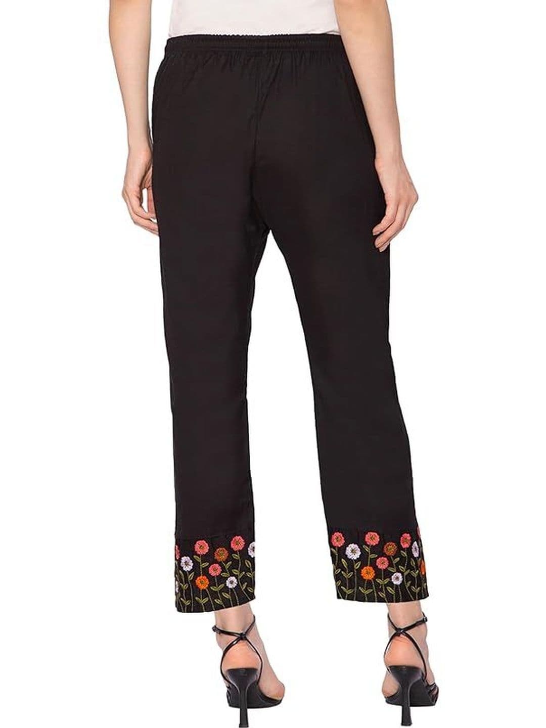 TNQ Women Floral Embroidered Cropped Ethnic Palazzos thumbnail 5