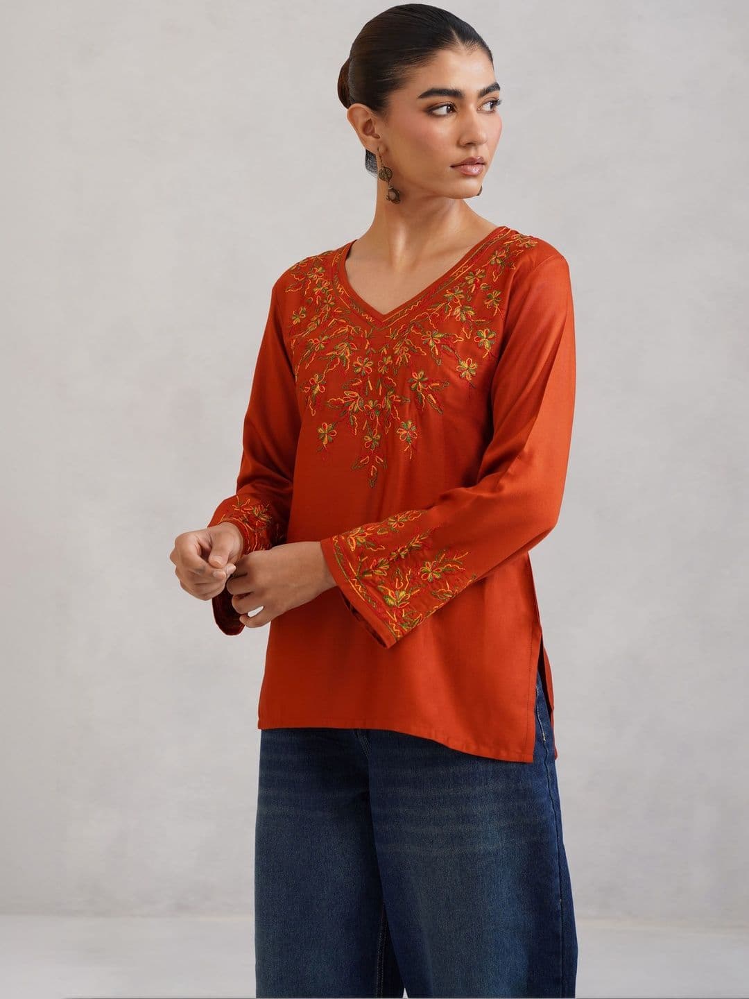 colorkosh Ethnic Motifs Embroidered Thread Work Kurta thumbnail 7