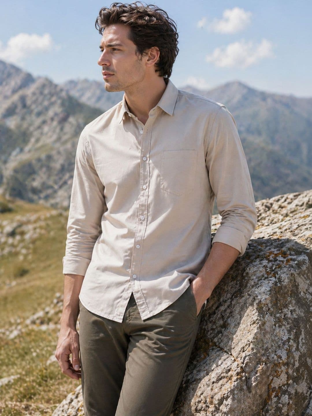 The Roadster Lifestyle Co Cotton Spread Collar Full Sleeves Shirt thumbnail 5