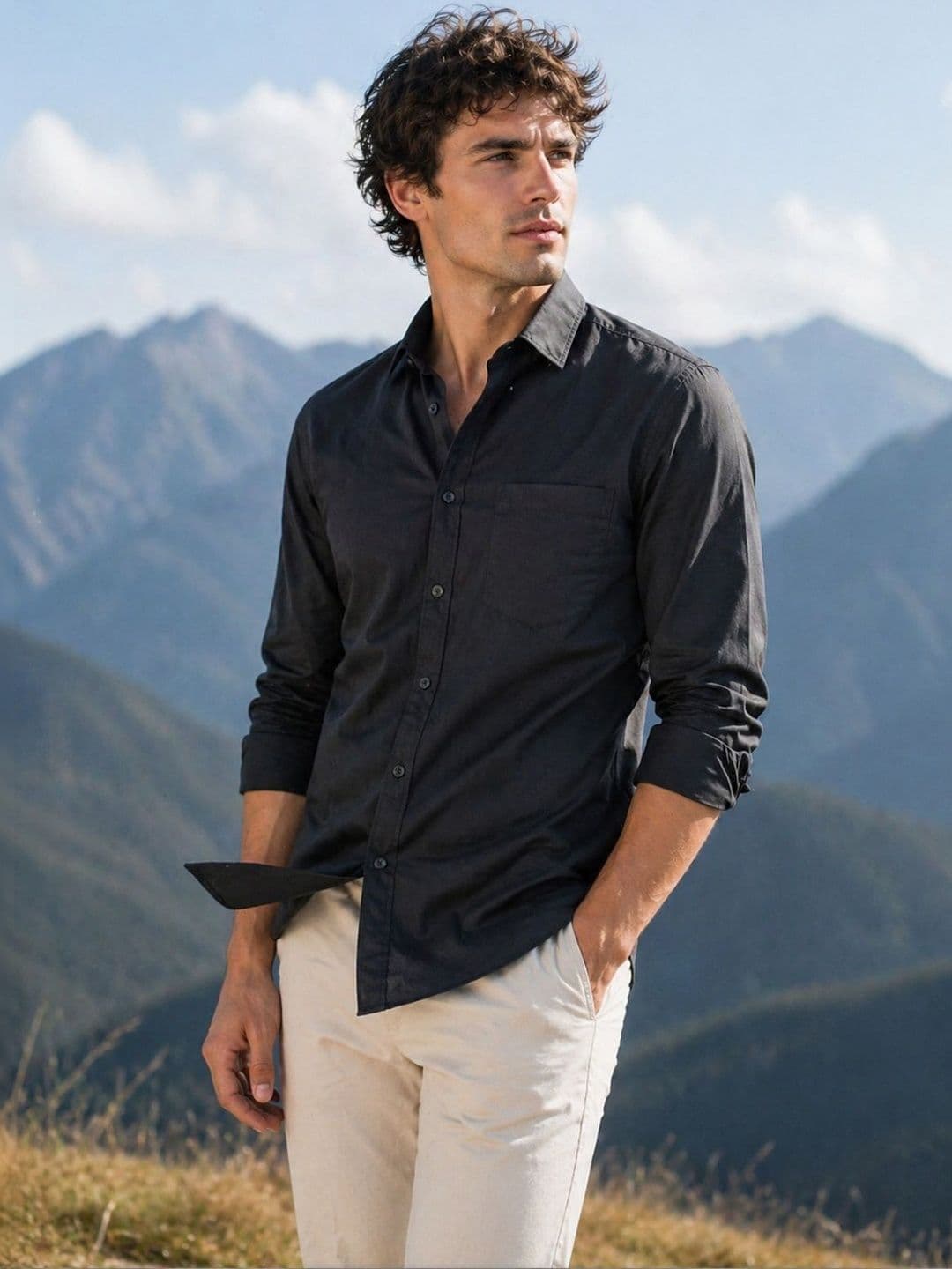 The Roadster Lifestyle Co Cotton Spread Collar Full Sleeves Shirt thumbnail 6