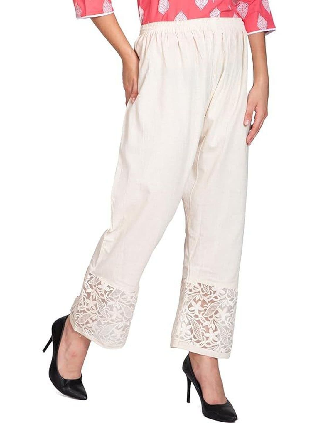 TNQ Women Floral Embroidered Cropped Ethnic Palazzos thumbnail 5