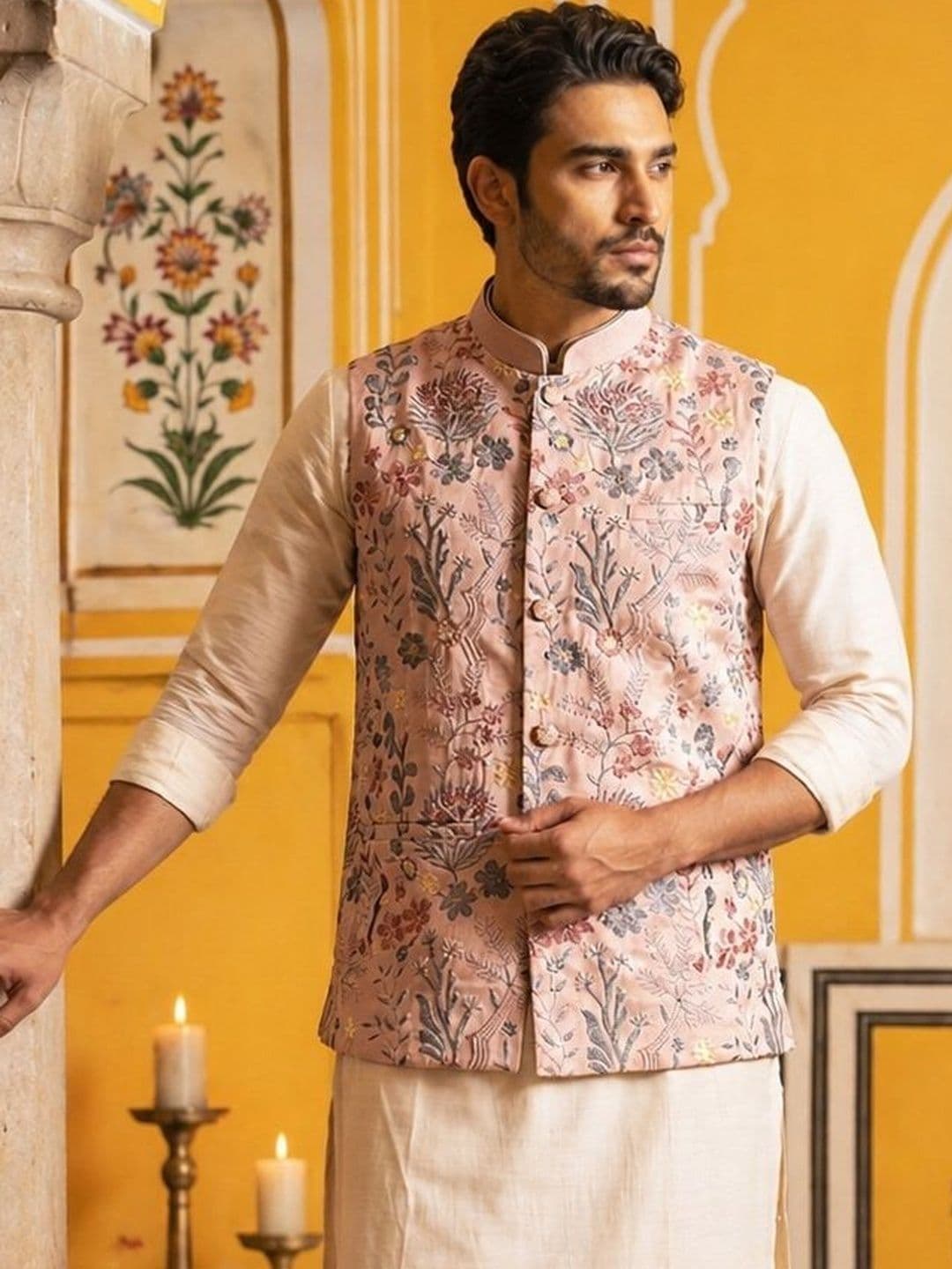 Jompers Printed Satin Nehru Jackets thumbnail 4