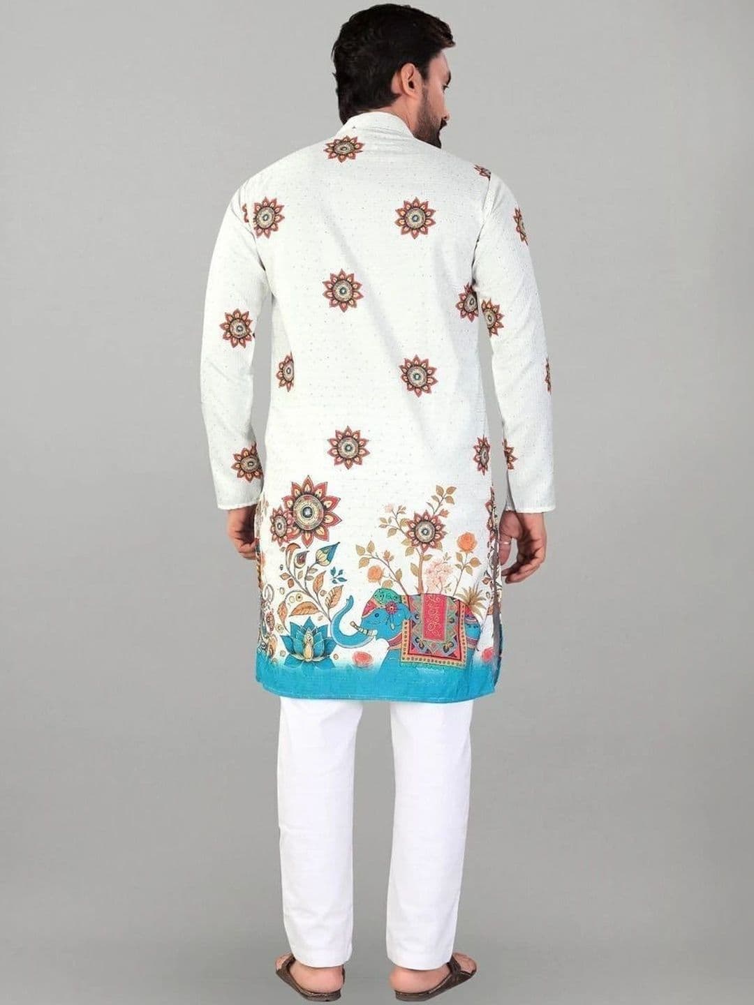 KURTA WALLAH Men Ethnic Motifs Printed Indie Prints Kurta thumbnail 4